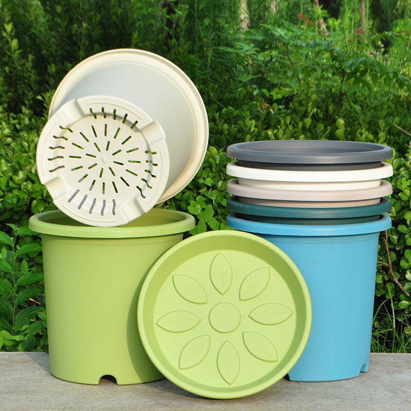 Thickened Extra-Large Diameter 6/7/15/25 Gallon Resin Flower Pot Plastic Household Deepot for Hydrangeas and Roses