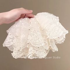 クロリスの花の女神〜スーパーフェアリーパールレースヘアバンド新しい特大フレンチ優しい雰囲気のトラベルヘアロープ