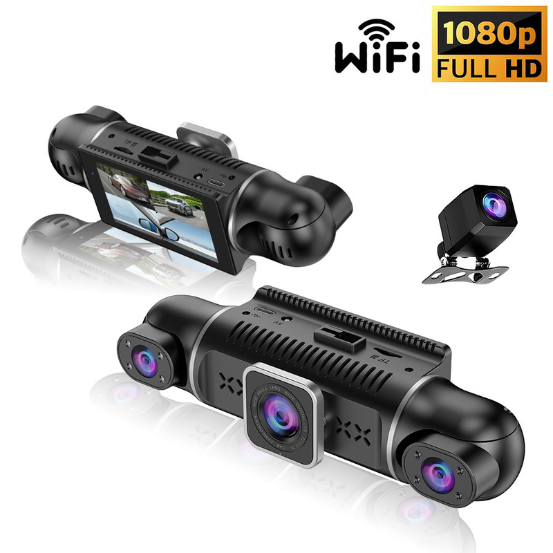 360 Panoramic Driving Camera Recorder Hd Night Vision 4-Way Camera Wifi Sentry Mode Reversing Image