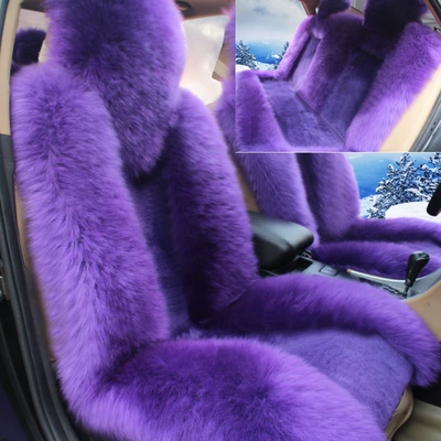 winter wool pad warm thickened car: Universal seat cover - grand-ambition-violet-the-vehicle-has-five-seats