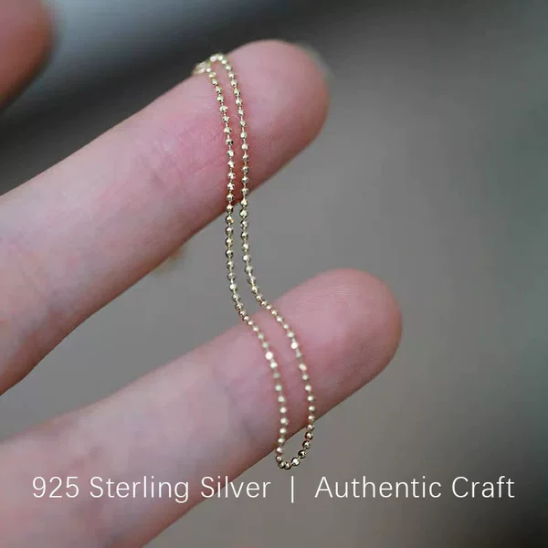 S925~Sterling Silver Ultra-Fine Round Bead Bracelet, Korean Style Ins Simple Style, Sparkling and Fashionable, Versatile Design Jewelry