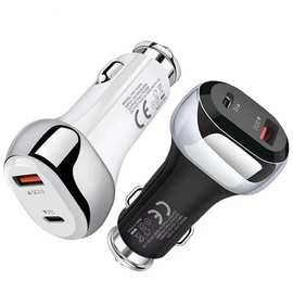 跨境20W车载充电器 PD车充 type-c快充 多口充电器 点烟器车充一