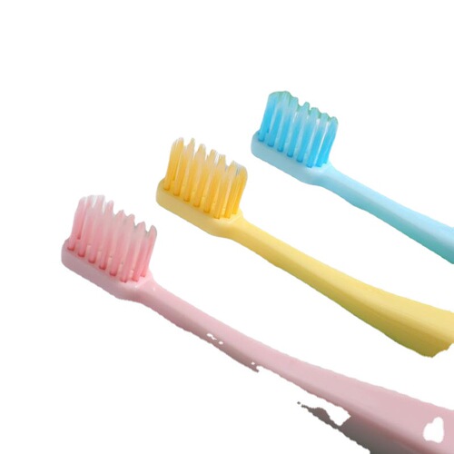 Macaron toothbrush children's chubby toothbrush 3-pack Japanese style baby fat handle small head soft bristle toothbrush wholesale