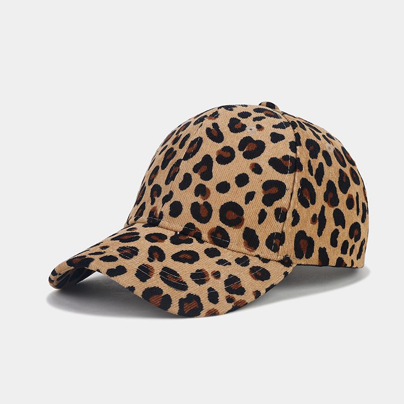 Printing Design Simple Style Style Flat Eaves Rim Women's Simple Style Leopard Printing Flat Eaves Baseball Cap