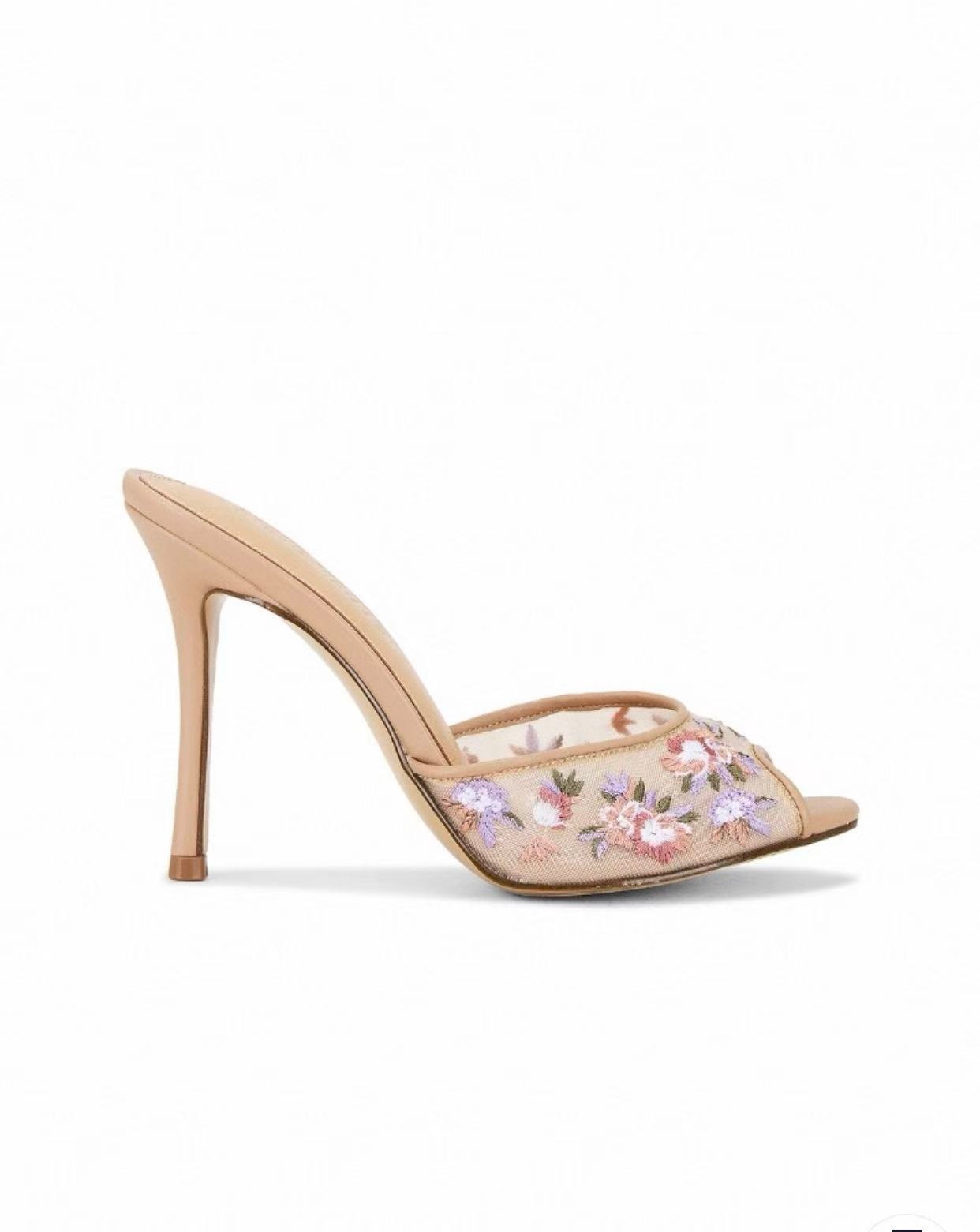 2026 New Mesh Embroidered Spring/Summer Versatile High-Heeled Sandals For Women, Beige_vogvips.com