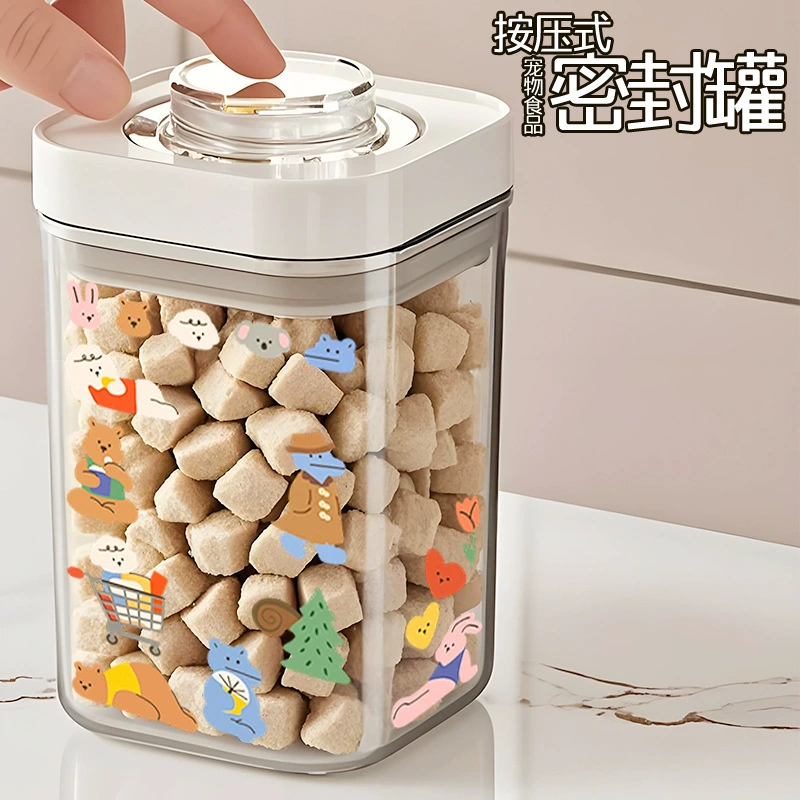Герметичный ящик для хранения консервных банок прессового типа, бытовая банка для хранения корма для собак, банка для хранения корма для кошек, герметичный ящик для хранения лиофилизированного корма для домашних животных