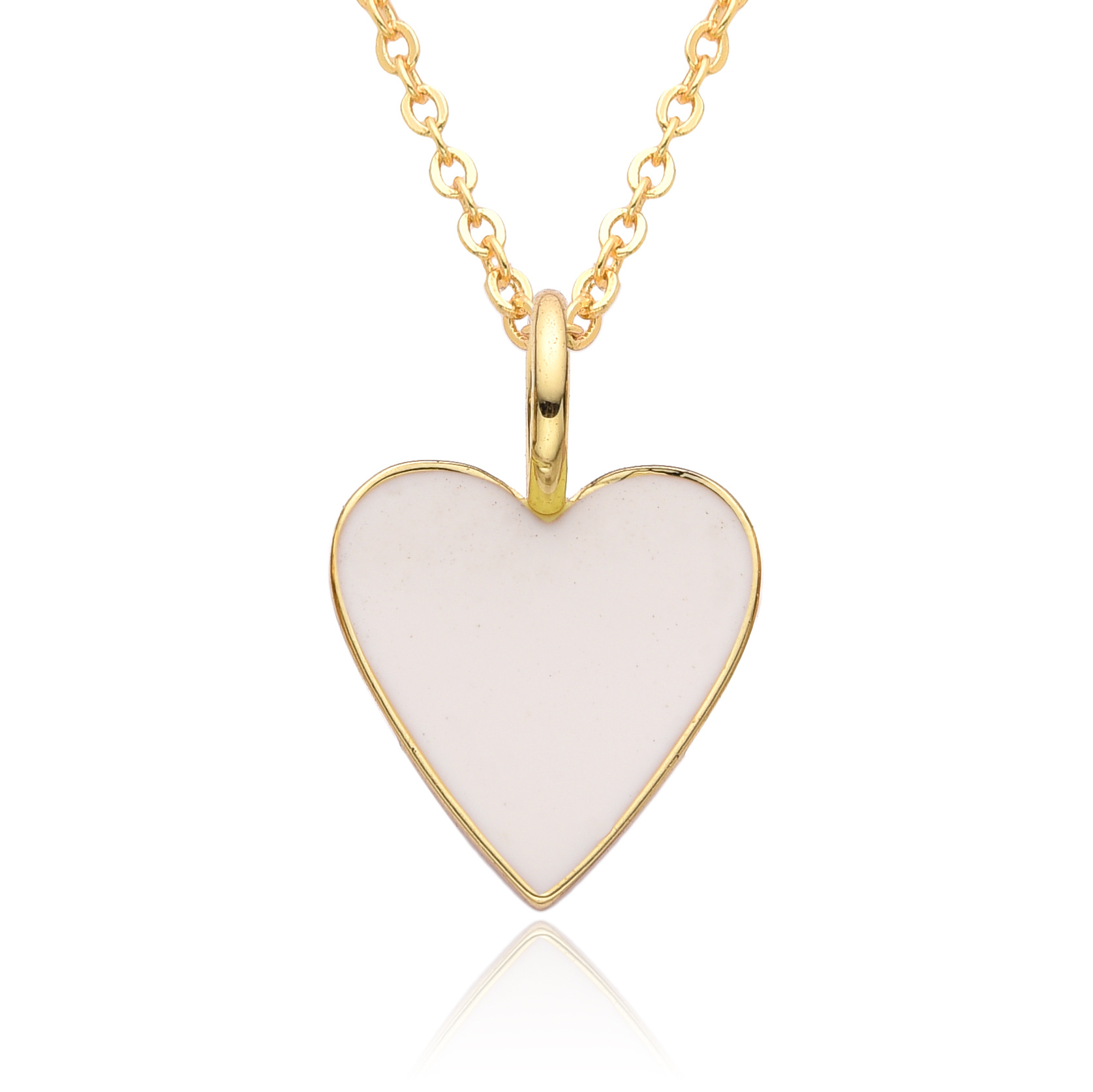 10g Weight Pendant Necklace Classification cable chain Chain Type 1 Piece Quantity Daily, Date Occasion Copper Material Heart Shape Pattern Women's Gender Enamel, Plating Design IG Style, Simple Style Style Copper IG Style Simple Style Heart Shape Enamel Plating Pendant Necklace 7
