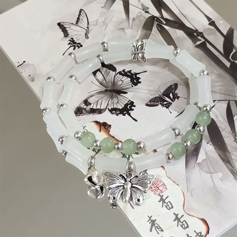 双层叠戴系列-爆款流苏手链新中式平安国风双圈小众手链串珠手饰|undefined