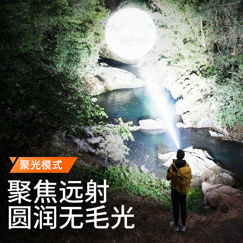 Shenhuo batería de litio faro 15W brillante de largo alcance al aire libre fuerte luz de Carga giratoria zoom LED faro HL71 al por mayor