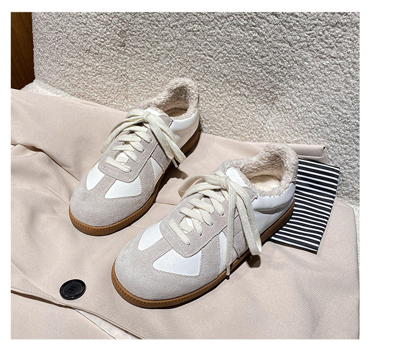 Giày sneaker nữ da thật cổ thấp phong cách tối giản, đế cao su chống trượt — V2 lót nhung, V2 một lớp bên trong chi tiết 25