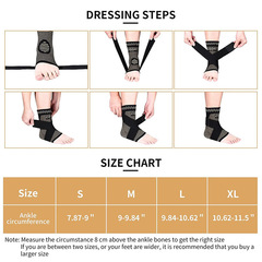 銅離子綁帶護踝含銅纖維針織尼龍護具運動健身跑步加壓透氣護腳踝