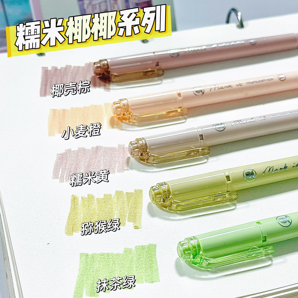 Dos cabezas de protección de ojos de color de resaltador conjunto de estudiantes de alto valor visual de doble cabeza marcador de cabeza suave bolígrafo de mano al por mayor