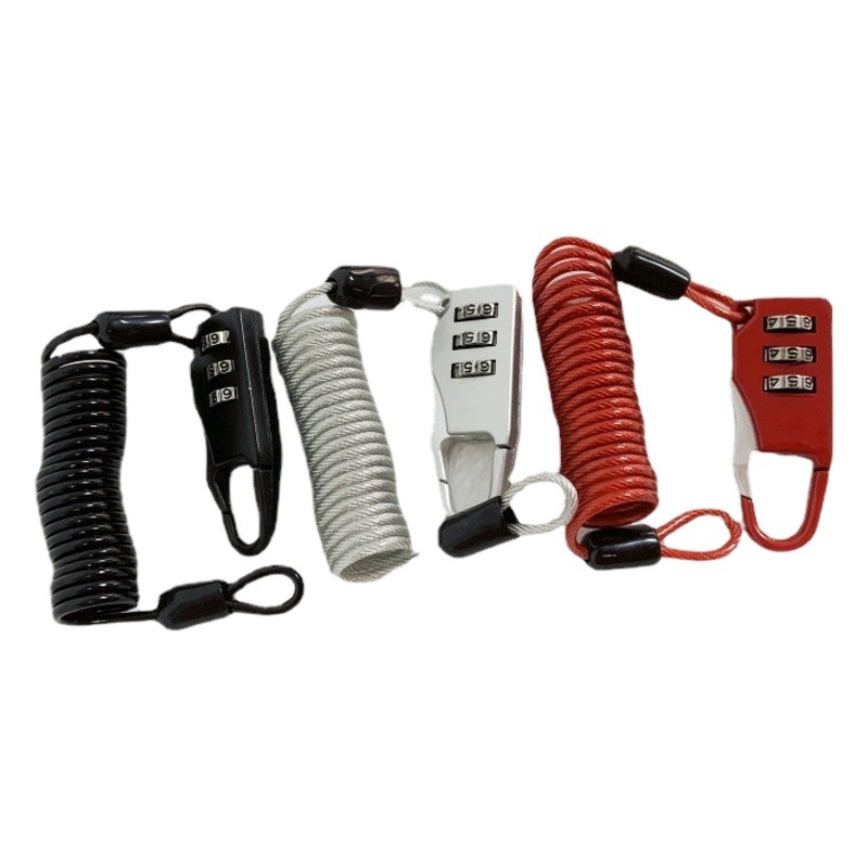 Password Wire Rope Lock Home Electric Vehicle Motorcycle Helmet Lock Spring Rope Lock Outdoor Travel Luggage Lock
