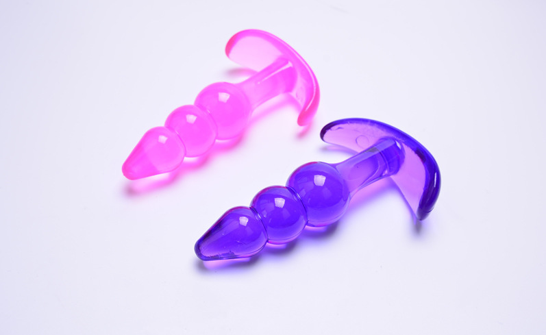 Mini TPE Anal Plug Set with Beaded Design, Pink and Black Options — detail image 22