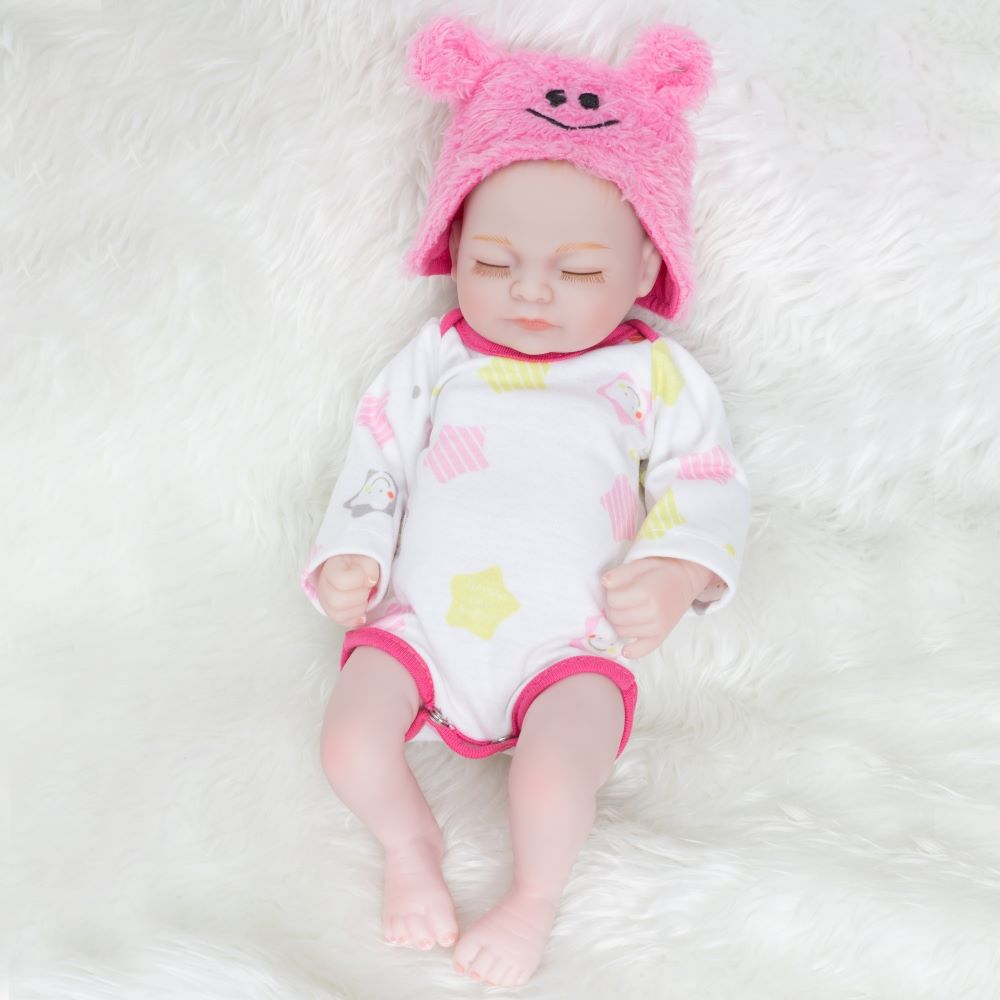 Mini muñeca reborn de 10 pies de altura de goma para niños, educación temprana, madre principiante, práctica, casa de juegos, muñeca de juguete