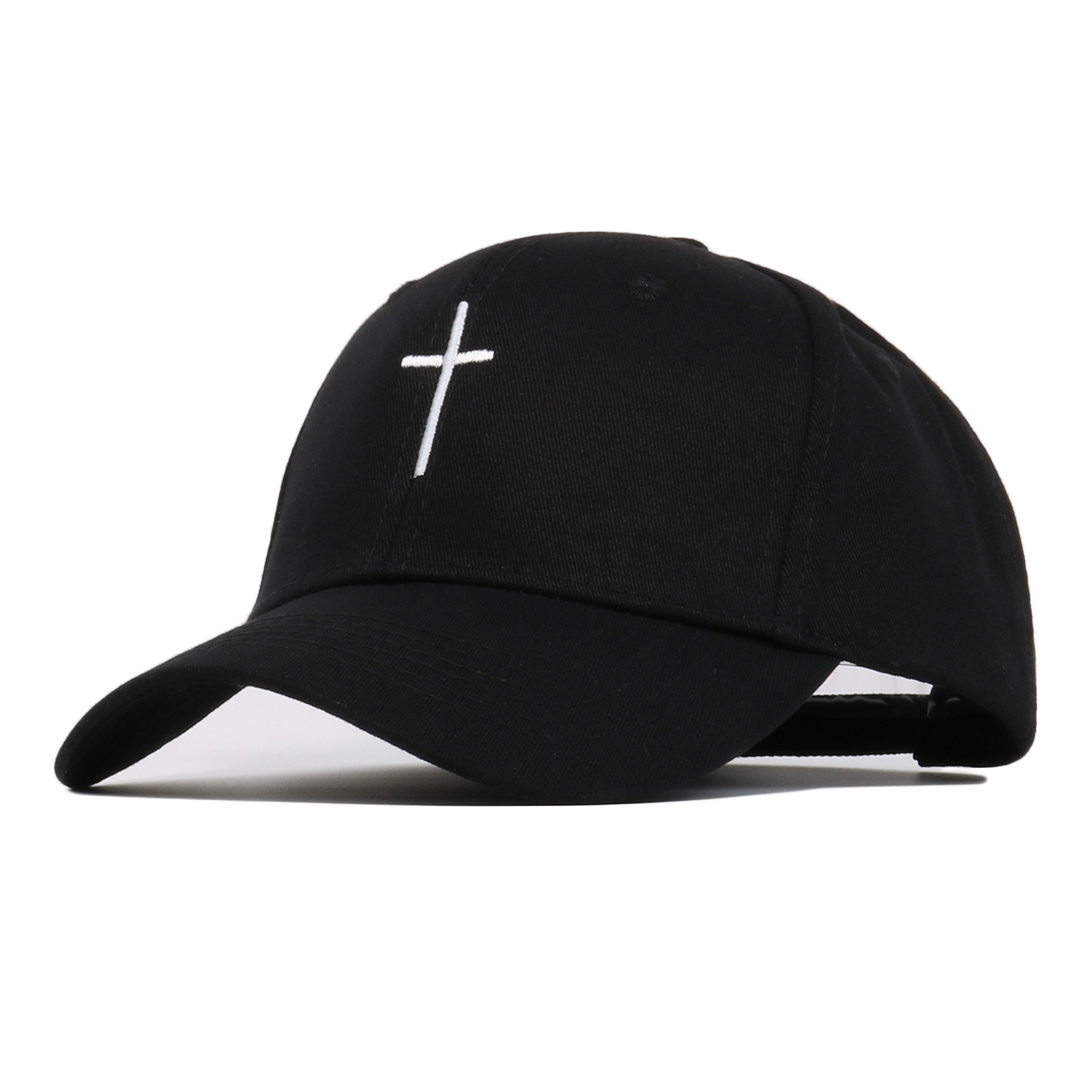 Cotton Material Cross Pattern Winter, Summer, Spring Season Unisex Basic Cross Embroidery Crimping Baseball Cap