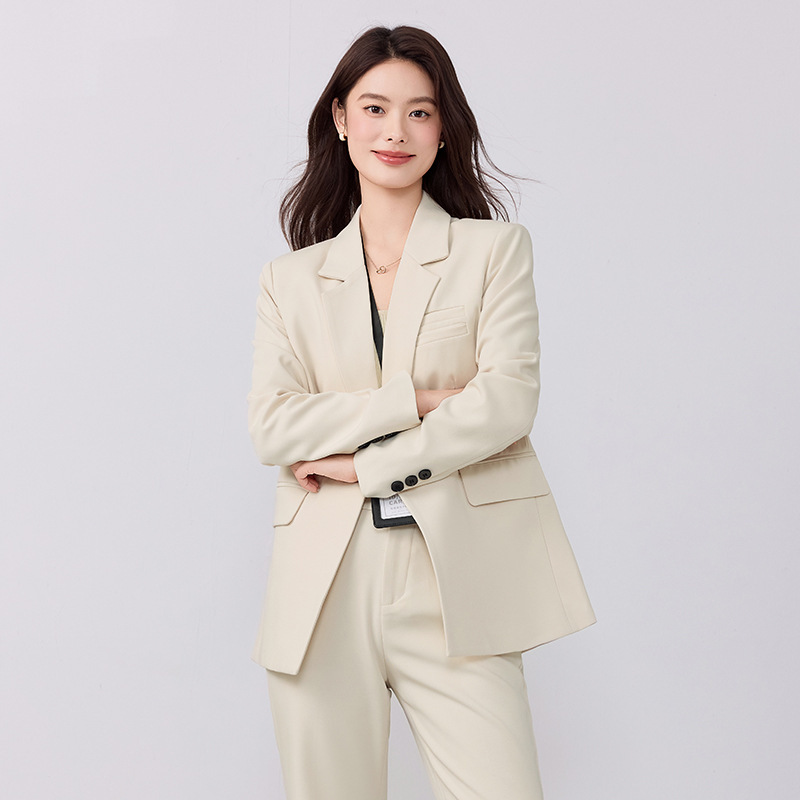 灰色西装套装女2025新款春秋气质高级感职业装正装工作服西服外套|undefined