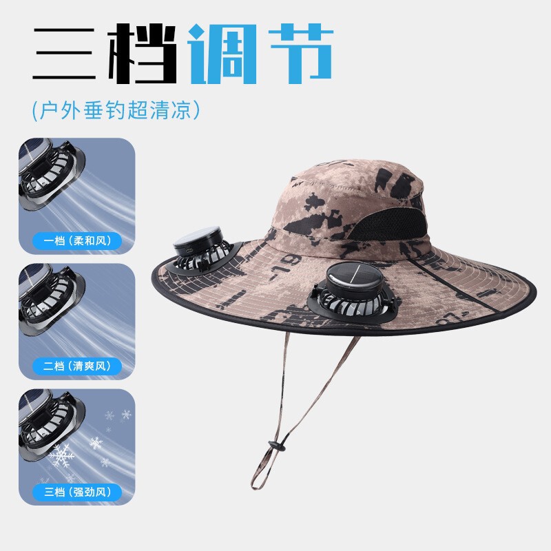 ソーラーサンシェードファンハット夏のメンズアウトドア登山釣り帽子速乾性通気性日焼け止め帽子クロスボーダーホットスタイル|undefined