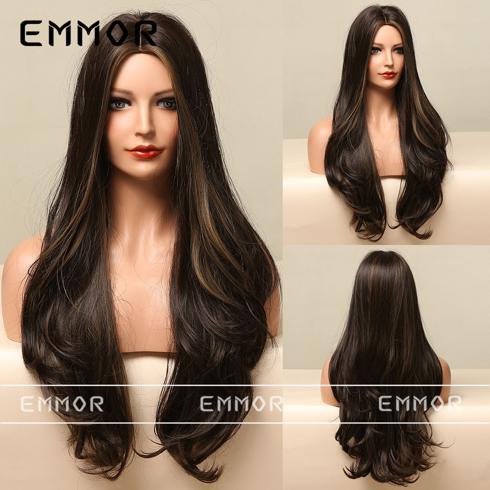 Comercio exterior Pelucas europeas y americanas, celebridades de Internet, ondas grandes, cabello largo y rizado, cabello largo, cabello largo, negro, marrón, cubierta completa, wigs
