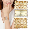 Fashionable square quartz golden watch for leisure stainless steel, 2023