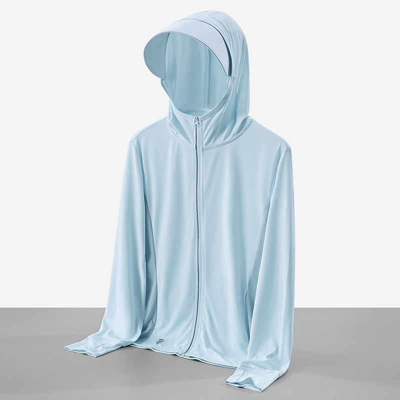 Ropa de protección solar para mujeres verano 2022 nuevo hielo anti-UV transpirable ropa de pesca de protección solar para hombres de bicicleta abrigo delgado image 6