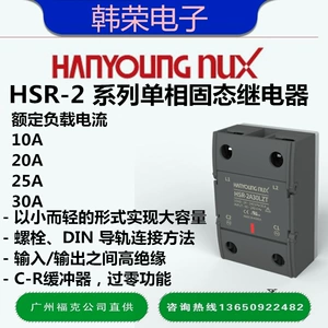 Поставка HANYOUNGNUX Hanrong HSR-2 серии однофазных твердотельных реле управления выходом