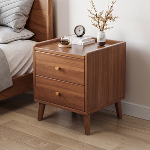 Bedside Table Small Modern Simple Bedroom Storage Cabinet Solid Wood Color Storage Simple Small Cabinet