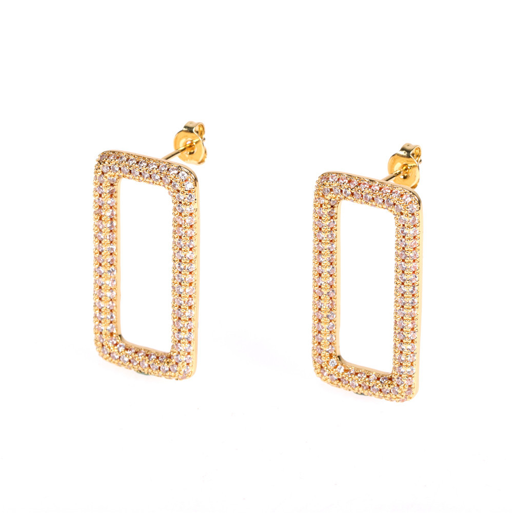 Nihaojewelry Fashion Diamond Heart Shape Geometric Hollow Earrings Wholesale Jewelry display picture 6