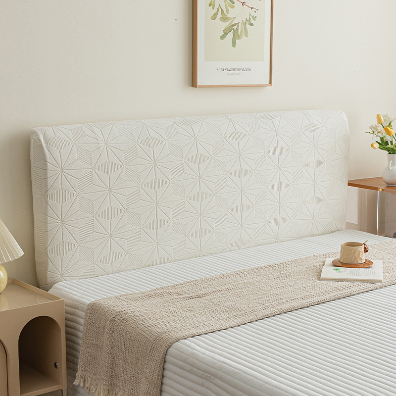 Funda de Cabecera de Terciopelo Jacquard Transfronteriza, Cubre Cabecera Completo, Suave, Antipolvo, Personalizable, Protector de Respaldo de Cama Elástico