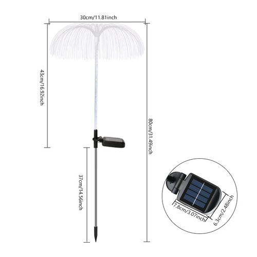 Solar LED fiber optic light outdoor atmosphere decorative light courtyard waterproof ground-inserted jellyfish lantern decorative lawn light