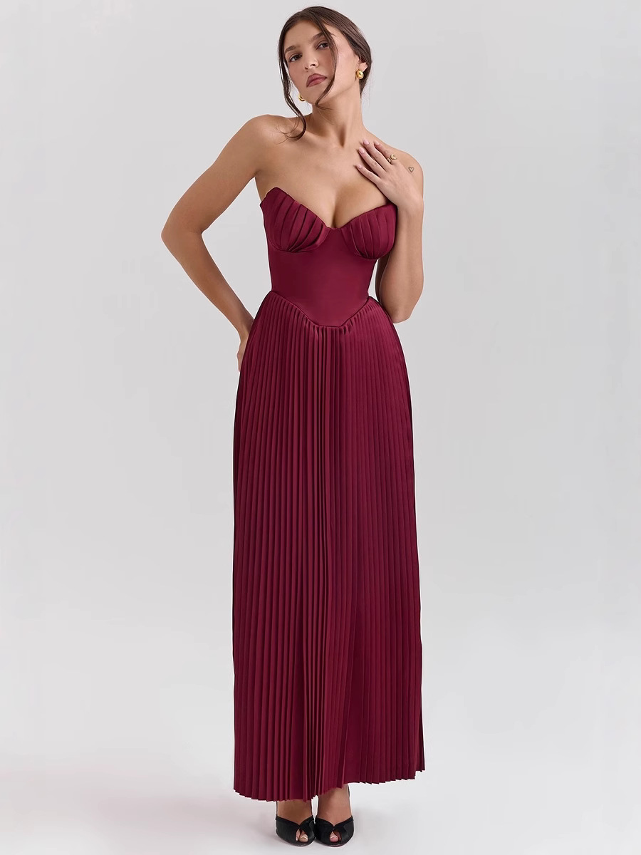 Summer fashionable elegant solid color sexy tube top sleevless