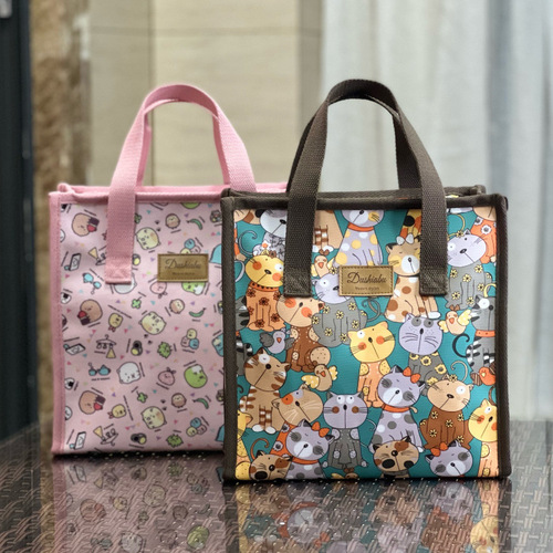 New Korean version waterproof thickened large capacity student work portable lunch box bag snacks mommy bag toiletry bag