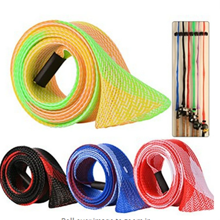 Защитный плетеный чехол для удочки, внешний телескопический плетеный чехол-сетка для удочки, сетка для ловли на приманку, сертифицировано SGS