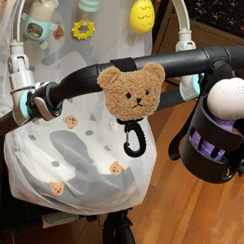 Korean ins style bear head stroller Velcro buckle stroller accessories umbrella stroller stroller walking artifact hook