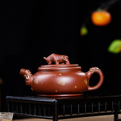 Yixing raw ore bottom trough green completely handmade purple clay teapot. The teapot craftsman who changed the world makes the lid rotatable.