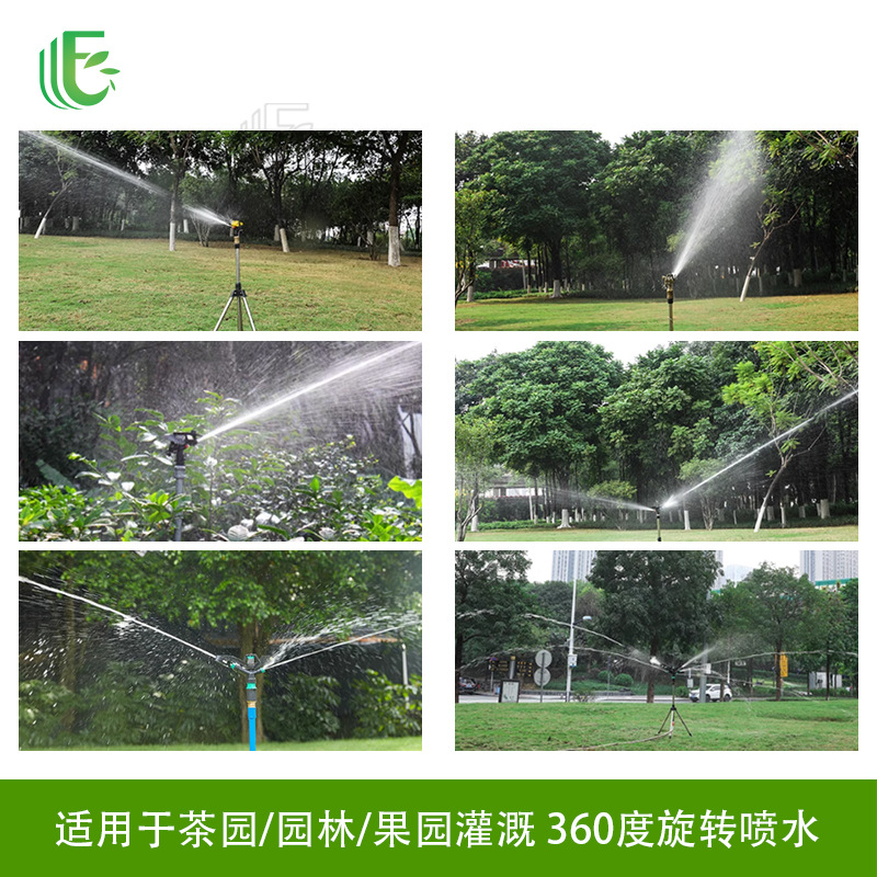 4 puntos/6 puntos Rocker brazo boquilla ajustable 360 ° invernadero riego césped riego agrícola jardinería riego rociador