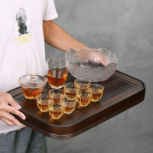 Wholesale Bamboo Water-Storing Small Tea Tray Simple Home Use Small Drainable Tea Mat Tea Sea Gongfu Tea Set