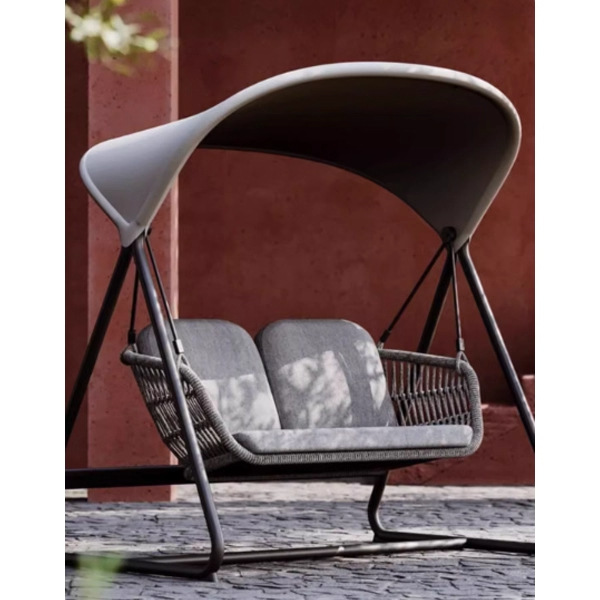 Silla columbrante al aire libre impermeable y protegida contra el sol patio sombra nórdica al aire libre balcón interior silla mecedora muebles residenciales