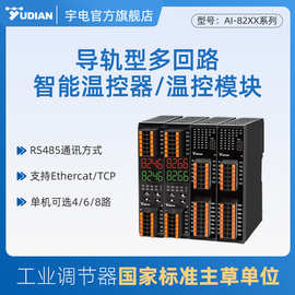 宇电高精度智能多路温控模块485高温PID温控器24V导轨安装220V