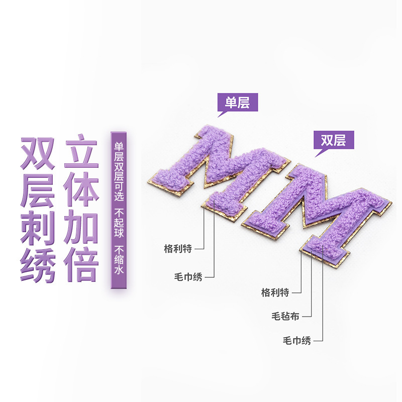 Amazon 売れ筋グリット自己粘着パッチステッカーレタータオル刺繍布ステッカー衣類アクセサリー刺繍ステッカークロスボーダー|undefined