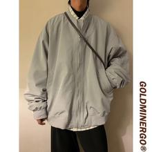 美式hiphop立领冲锋衣外套男秋冬cityboy日系学生棒球服教练夹克