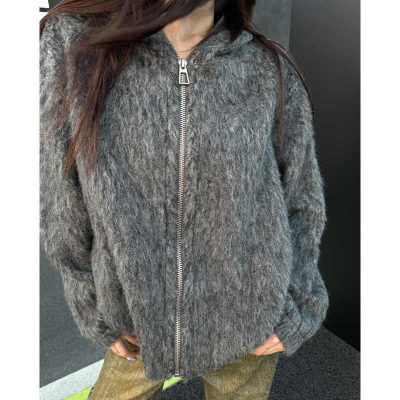 Japanese autumn cardigan with zipper for men and women