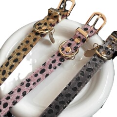 ヒョウ柄馬毛チョーカー Y2K 甘くてクールなホットガールニッチデザインパンクレザーネックレスハイエンド鎖骨チェーン