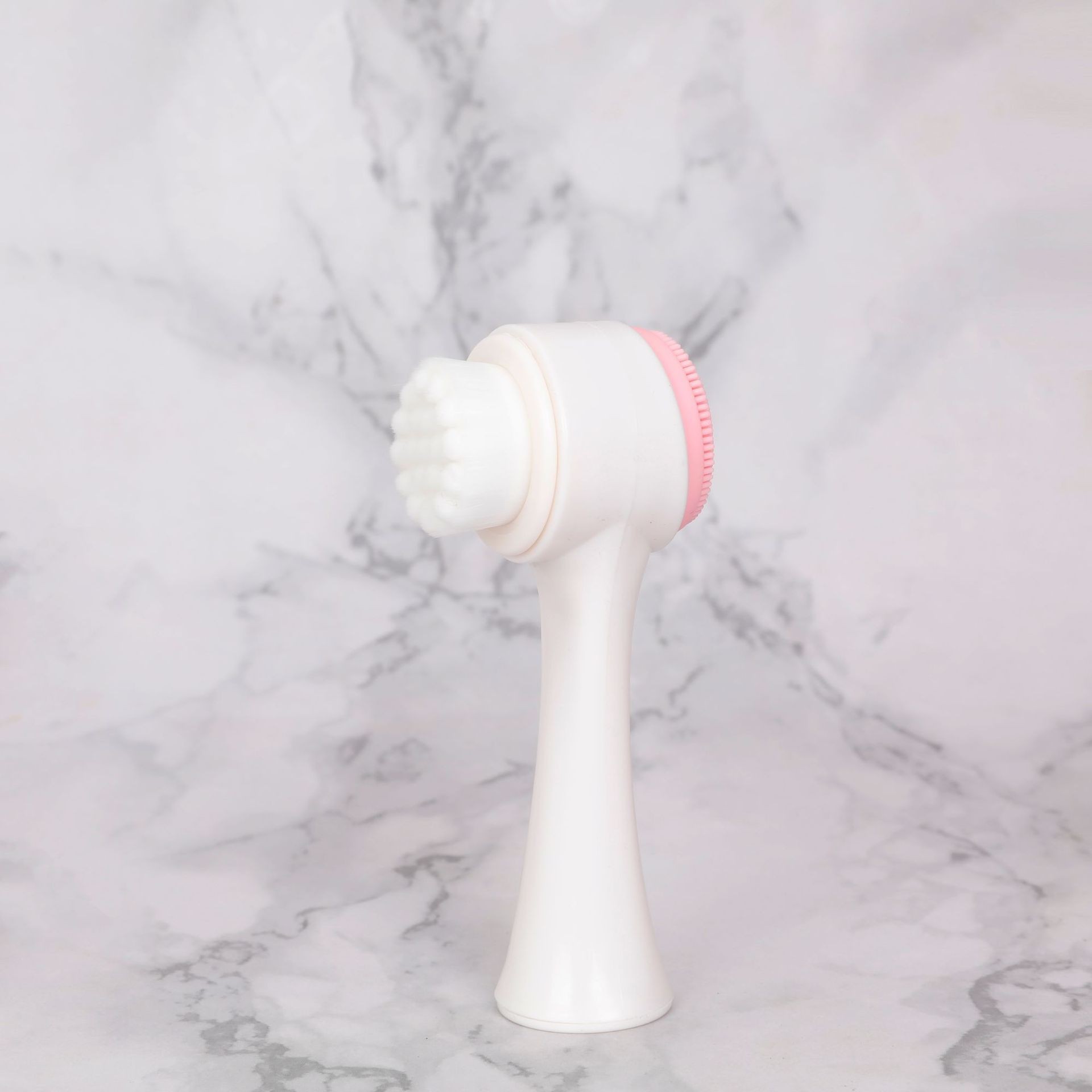 Cepillo de lavado facial de doble cara de pelo suave cepillo de silicona cepillo de lavado facial masaje manual cepillo de limpieza para eliminar los poros cepillo de lavado facial negro