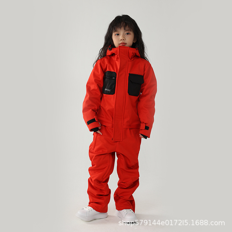 Airpose niños de una sola pieza traje de esquí niños y niñas tablero doble tablero impermeable cálido engrosado bebé traje de esquí