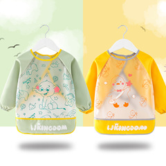 Waterproof Eating Suit Baby Coverall with Food Pouch, Full Waterproof Apron Children's Reverse Dress, Washable, Just Wipe Clean