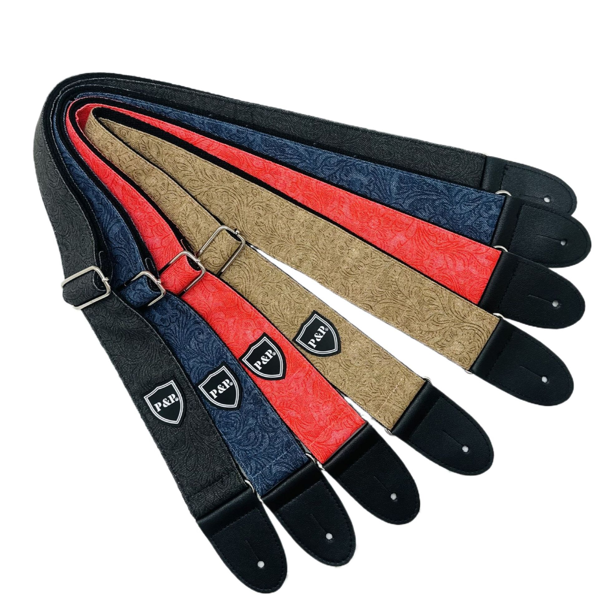 pp guitar strap vintage guitar strap wholesale denim cotton bakelite universal guitar strap folk guitar strap factory