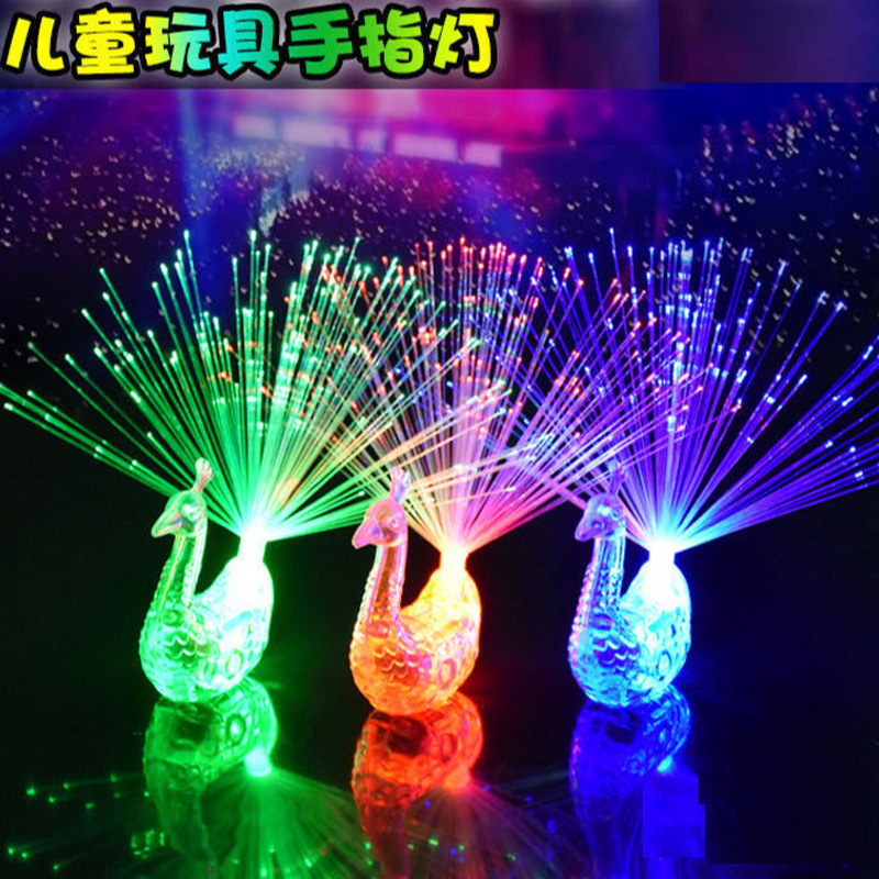 Peacock finger lamps light -up and discolored peacocks open screen…