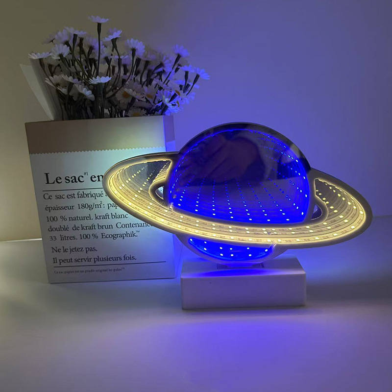 Transfronterizos led luz de atmósfera dormitorio cabezal de cama espejo planetario luz de túnel creativa luz de decoración de fiesta luz de modelado luz de noche