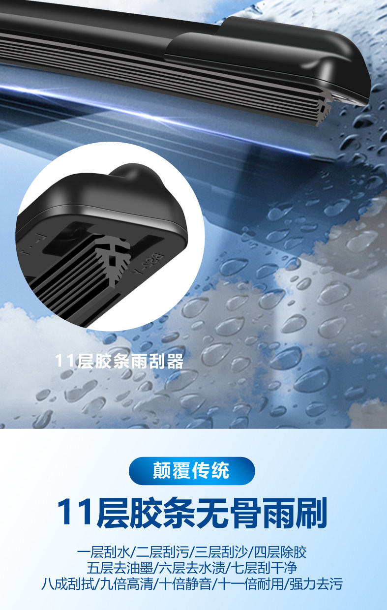 11 rubber strips are suitable for Baojun 730 510 wipers, 630 310 560 360 E100 frameless wiper blades
